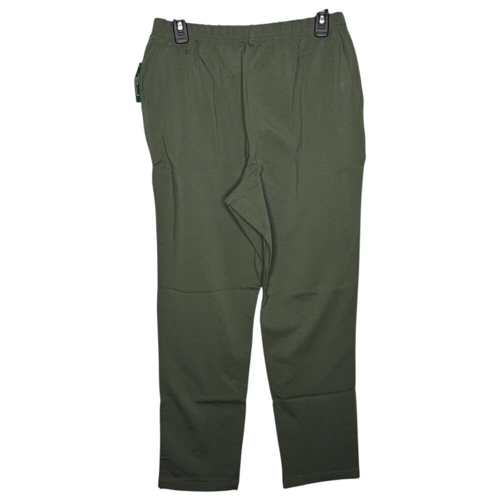 L.L. Bean Pants M Perfect Fit Thyme Green Tapered Leg Stretch Pocket 252077
